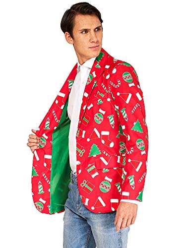 OFFSTREAM Suitmeister Trajes de Navidad Chaqueta En Muchos Estilos - Red Icons Jacket Only - XXL