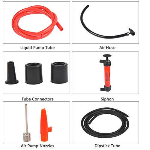 OFNMY Bomba de Sifón - 200cc Bomba de Coche para Extracción de Aceite,Cambio o Transferencia de Combustible, Líquidos o Agua 5L/Min