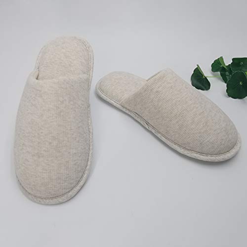 ofoot Zapatillas de casa Antideslizantes de algodón orgánico para Mujer ofoot, Espuma de Memoria acogedora Lavable para Dormitorio de Verano, Suela de Goma