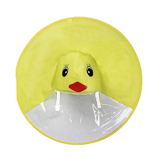 OHQ Impermeable NiñOs Little UFO Pato Amarillo Chubasquero Cute Rain Coat Paraguas Sombrero MáGico Manos Libres Impermeable Botas Lluvia Paraguas Abrigos Impermeables (S, Amarillo)