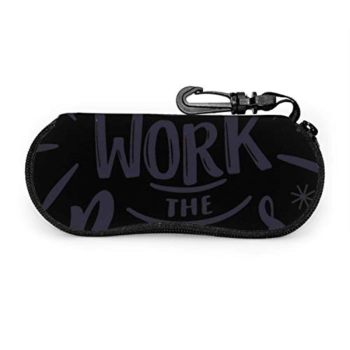 OKIJH Estuche portátil para gafas, caja de almacenamiento, estuche para gafas, bolsa de cosméticos The Harder You Work The Better You Get Portable Eyeglass Case Abrasion Resistant Glasses Protective C