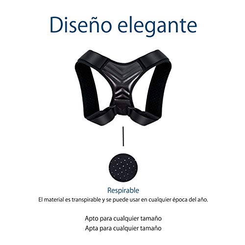 Olymstars Corrector Postura Espalda - Corrector Espalda Respirable Ajustable para Aliviar los Dolores de Dorsales, Cuello, Thoraciques, Hombros Columna - Mejorar Postura con Faja Lumbar Hombre Mujer