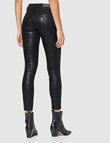 Only Onlcarmen Reg Ankle Snake Dnm Jeans Bj Vaqueros, Black, 29W / 30L para Mujer