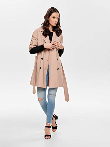 Only Onlemilia Short Trenchcoat Cc Otw Abrigo, Rosa (Rose Smoke Rose Smoke), 36 (Talla del fabricante: X-Small) para Mujer