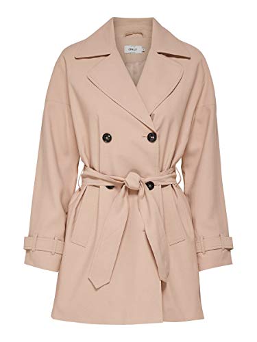 Only Onlemilia Short Trenchcoat Cc Otw Abrigo, Rosa (Rose Smoke Rose Smoke), 36 (Talla del fabricante: X-Small) para Mujer