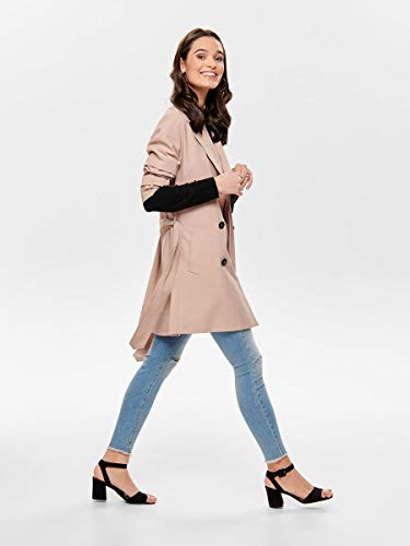 Only Onlemilia Short Trenchcoat Cc Otw Abrigo, Rosa (Rose Smoke Rose Smoke), 36 (Talla del fabricante: X-Small) para Mujer