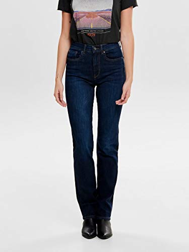 Only Onlfnahla HW Straight BB Soo2524 Vaqueros, Dark Blue Denim, 26W / 34L para Mujer