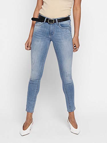 Only Onlkendell Regsk ANK Zipjnscre85148 Noos Vaqueros Skinny, Azul (Light Blue Denim Light Blue Denim), W26/L30 (Talla del Fabricante: 26) para Mujer