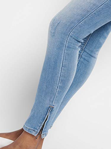 Only Onlkendell Regsk ANK Zipjnscre85148 Noos Vaqueros Skinny, Azul (Light Blue Denim Light Blue Denim), W26/L30 (Talla del Fabricante: 26) para Mujer