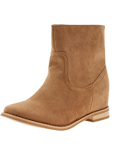 oodji Ultra Mujer Botas de Ante Sintético, Marrón, 37 EU / 4 UK