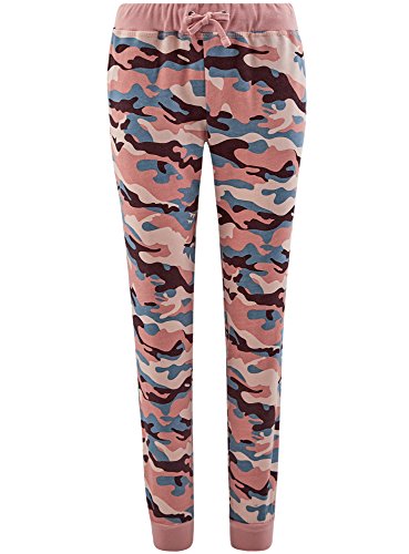 oodji Ultra Mujer Pantalones de Punto con Cordones, Rosa, ES 36 / XS