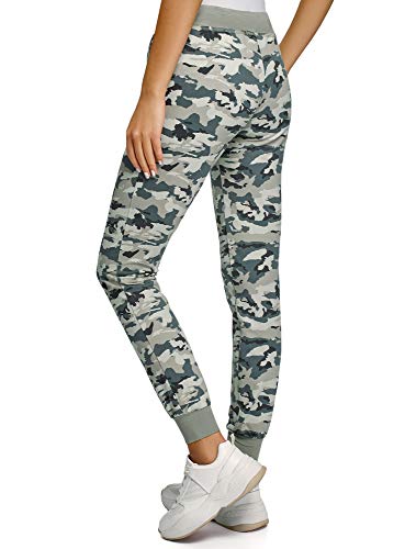 oodji Ultra Mujer Pantalones de Punto con Cordones, Verde, ES 34 / XXS