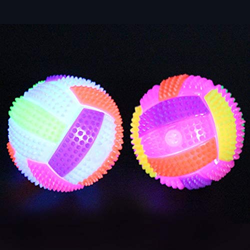 OPAKY LED Voleibol Parpadeante Luz Arriba Rebotando Erizo Bola Niños Juguete Cambio de Color Juguetes Educativos Regalos Originales Juguetes antiestrés