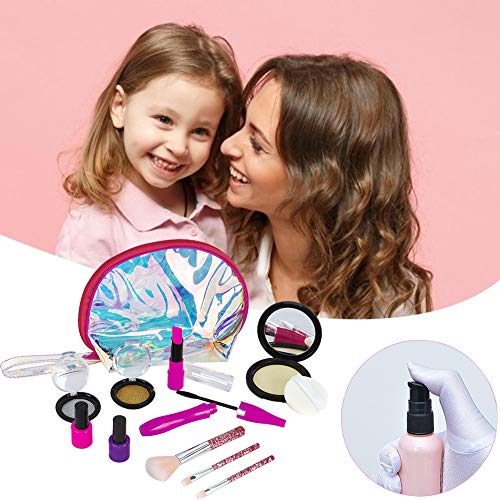 ORETG45 Juego de maquillaje para niñas, Make it Up, Glamour Girl fingir jugar maquillaje Set para niños y niños jugar maquillaje juguetes para niñas de 4 a 8 años (no maquillaje real), No nulo, multicolor, about 24.8x17.8x4.8cm