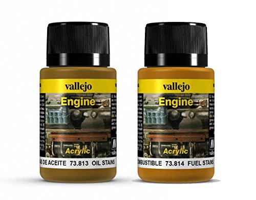 Outletdelocio. Vallejo 73813-14. Set Weathering Effects. Manchas de Aceite y Combustible. 2 frascos de 40ml Cada uno