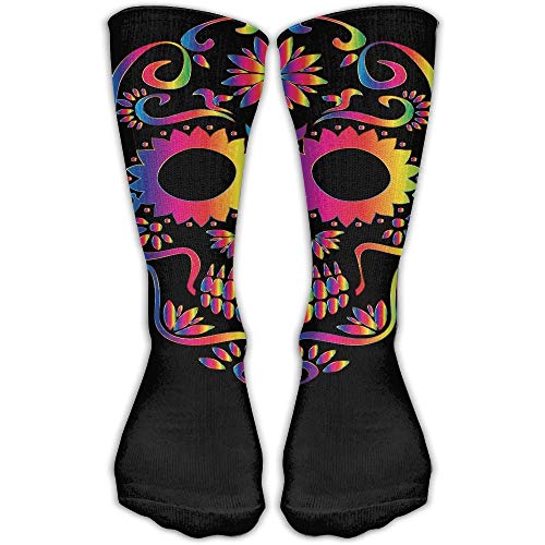 ouyjian Rainbow Sugar Skull Cool Novelty Long Sock Crew Athletic Tube High Medias Sport