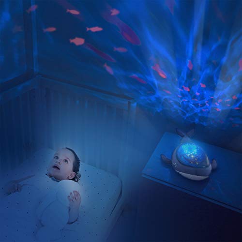 Pabobo – Kid Sleep – Aqua Dream – Baleine – Luz nocturna musical portátil y proyector dinámico Aqua para bebé y niño, color azul