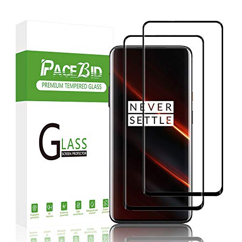 PaceBid Compatible con OnePlus 7T Pro Protector de Pantalla, 3D Cobertura Completa, Dureza 9H, Alta Definición, Cristal Templado OnePlus 7T Pro