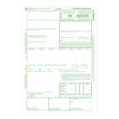 Pack 3 Talonarios CMR Autocopiativos - 5 copias numeradas