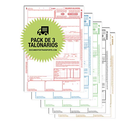 Pack 3 Talonarios CMR Autocopiativos - 5 copias numeradas