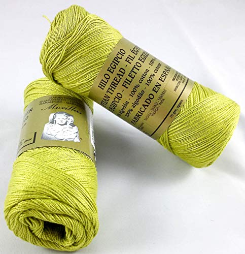 ▷ Pack de 2 Zepelines Ne 12/2 color pistachio 23 de algodón perlé 100% egipcio mercerizado para tejer labores de ganchillo o punto con un acabado elegante.