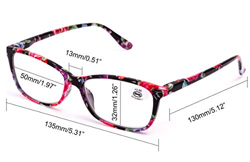 Pack de 4 Gafas de Lectura Vista Cansada Presbicia, Graduadas Dioptrías +1.0hasta +3.50, Gafas de Hombre y Mujer Unisex con Montura de Pasta, Bisagras de Resorte, Para Leer, Ver de Cerca (+200 (809))