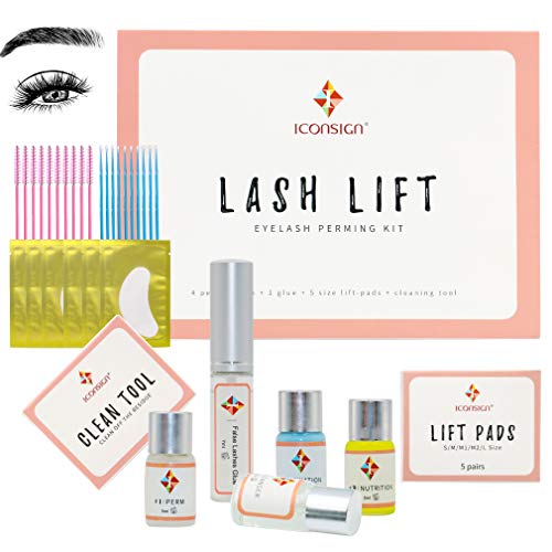 Pahajim Long Lasting Eyelash Lift Kit Kit de Permanente de Pestañas Kit de rizado y levantamiento de pestañas Pegamento de Rizos Semipermanente Natural con Herramientas Completas