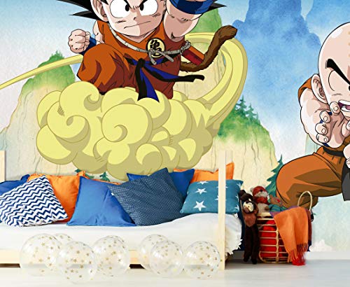 Papel Pintado de Pared Dragon Ball Classic Goku y Krilin Producto Oficial | 150x100 cm | Papel Pintado para Paredes | Producto Original |Decoración Hogar | DBC