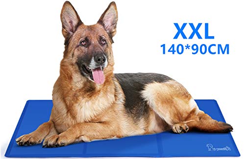 Pecute Alfombra Refrescante para Perro Actualización Engrosada 0.4mm 300D Oxford Alfombrilla de Refrigeración Automática para Animales de Compañía (XXL (90 * 140cm))