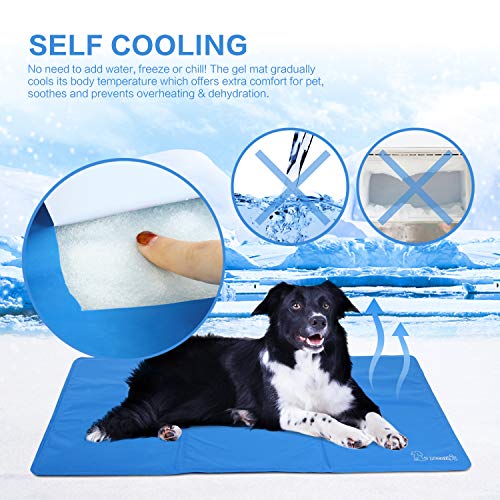 Pecute Alfombra Refrescante para Perro Actualización Engrosada 0.4mm 300D Oxford Alfombrilla de Refrigeración Automática para Animales de Compañía (XXL (90 * 140cm))