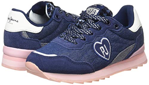 Pepe Jeans London Belle Denim, Zapatillas para Niñas, Navy 595, 33 EU