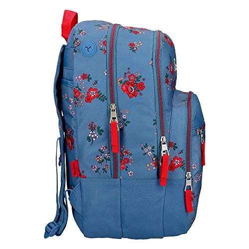 Pepe Jeans Pam Mochila Doble Compartimento Adaptable, Multicolor, 44 cm