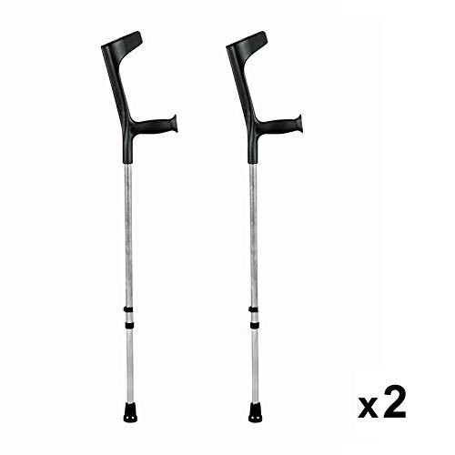 PEPE-MULETAS, Muletas adulto regulables aluminio, Muletas ortopédicas, Muletas adulto regulables, Muleta negra, Pack 2 unidades