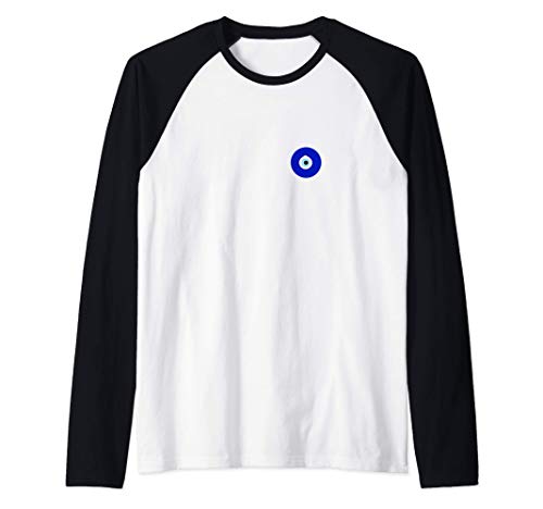 Pequeño Nazar Evil Eye Turco Persa Árabe Griego Amuleto Camiseta Manga Raglan