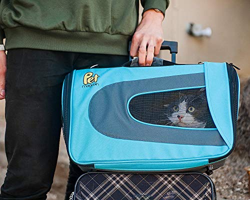 PET MAGASIN Transportadora para Mascotas Flexible, aceptada por aerolíneas, a Prueba de Agua y Plegable, para Gatos, Perros pequeños y Cachorros, para Aviones y Autos (46 x 29 x 25,4 cm)