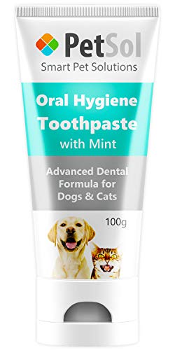 PetSol Pasta de Dientes para Perros y Gatos. Mejora la Salud de Las encías y los Dientes. Refresca el Aliento Elimina y Reduce la Placa y Tartar. Fresh Breath Dental Care Limpieza de Dientes (Menta)