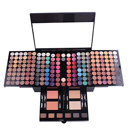 PhantomSky 180 Colores Sombra De Ojos Paleta de Maquillaje Cosmética con Ceja Polvos Prensados, Polvo y Rubor - Perfecto para Uso Profesional y Diario