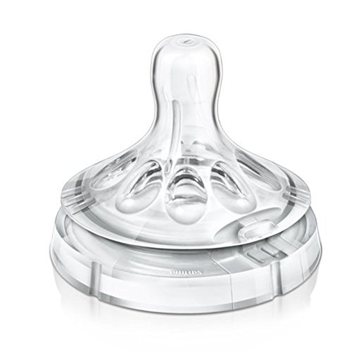 Philips Avent Natural SCF655/27 - Tetina para biberón, Silicona, flujo variable, 3m+, paquete de 2