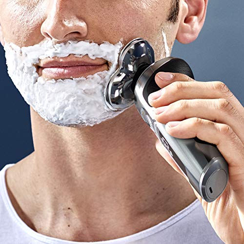 Philips Serie 9000 Prestige SP9861/16 - Afeitadora eléctrica para hombre con bandeja de carga Qi, sensor de densidad de barba, 3 modos, seco/húmedo, con perfilador de barba y funda premium, plata