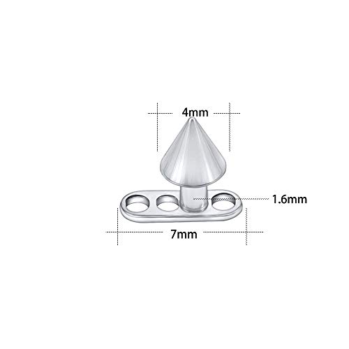 Piercing para el cuerpo hipoalergénico con ancla superior y base de acero quirúrgico 14 G, 8 unidades