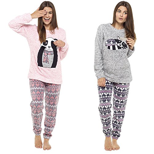 Pijama de Pijamas cómodos Pijamas Snuggle Pijamas cálidos Pijama Twosie Set | Desgaste salón Suave para Las Mujeres para Las Mujeres (XL, Koala Gris)