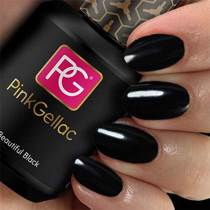 Pink Gellac Beautiful Black Gel Nail Polish by Pink Gellac