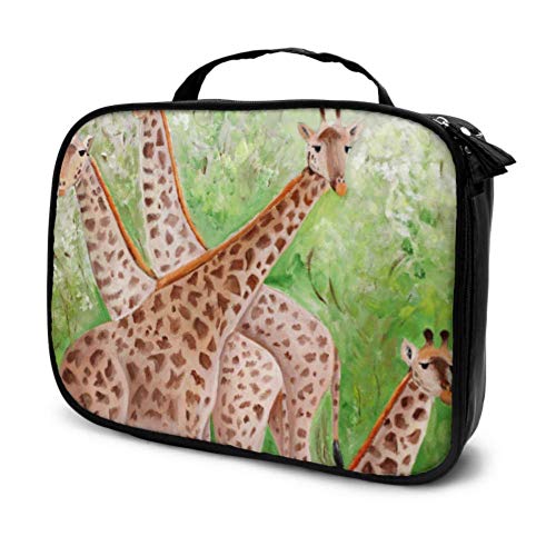 Pintura Original Hermosas Jirafas Masai Mara Travel Travel Bolsa de Maquillaje Bolsa de Maquillaje Bolsa Grande Bolsa de cosméticos Mediana Bolsa Impresa multifunción para Mujeres