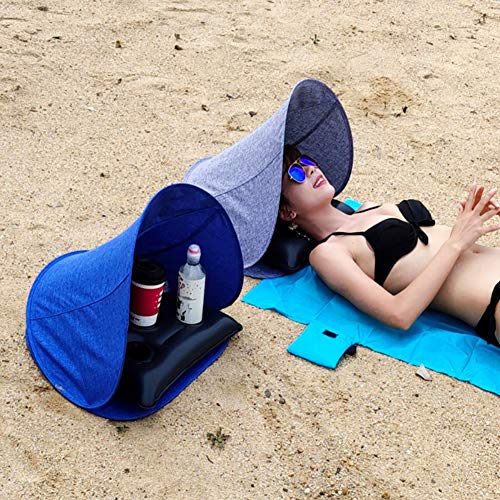 Playa Toldos para sombrillas con almohadas inflables Refugios contra el sol Sombrillas portátiles ajustables para el verano Pequeños protectores solares para el rostro para protección UV Carpa