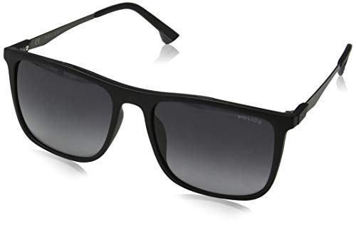 Police VIBE 1 Gafas de sol, Negro (Semi Matte Black/Black), 55.0 para Hombre