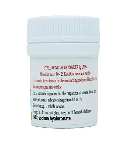 Polvo de ácido hialurónico 1 g LMW (bajo peso molecular) 100% natural y fuerte antienvejecimiento, relleno de arrugas