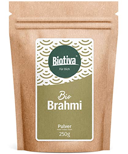 Polvo de brahmi orgánico - 250 g - Bacopa monnieri - planta para la memoria - vegana - ayurveda - garantizado sin aditivos - polvo de brahmi - llenado en Alemania (DE-ÖKO-005)