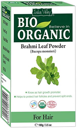 Polvo de Brahmi orgánico puro certificado con libro de hierbas escrito en inglés 100g