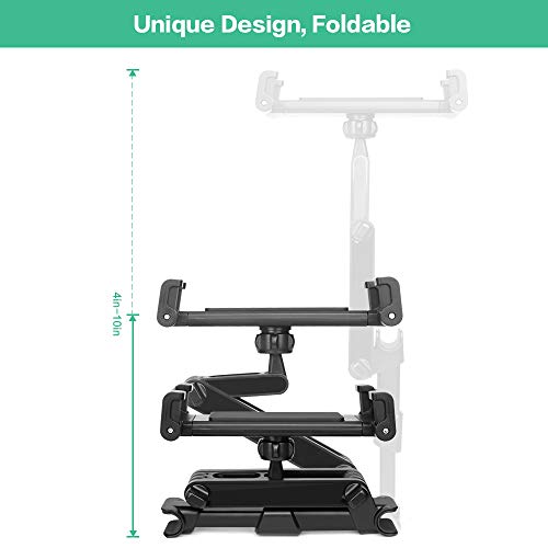 POMILE Soporte Tablet Coche Universal Tablet Asiento Trasero para automóvil Reposacabezas Soporte de Montaje Extensible para Todos 4.6in - 12.9in Compatible con iPad Mini Pro Air, Nintendo Switch