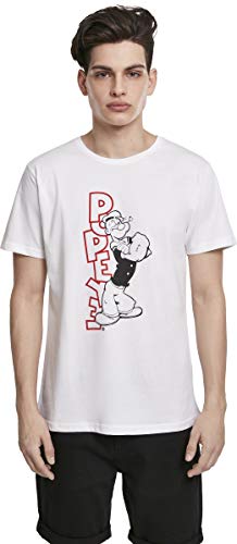 Popeye - Camiseta para Hombre, diseño de Rosas de cómic, con Texto en inglés, Hombre, Camiseta, MC435, Blanco, Small